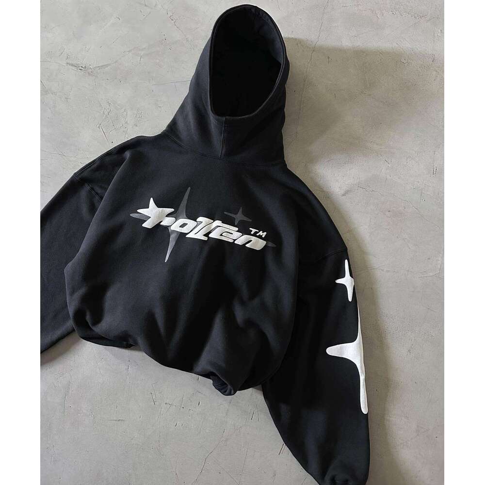 American street men's and women's loose hoodie Y2K star letter print casual trendy design high neck top gift for man