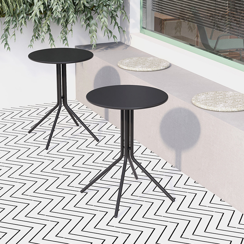 Scandinavian simple coffee table milk tea store iron tea table balcony small round table office negotiation table outdoor leisure table