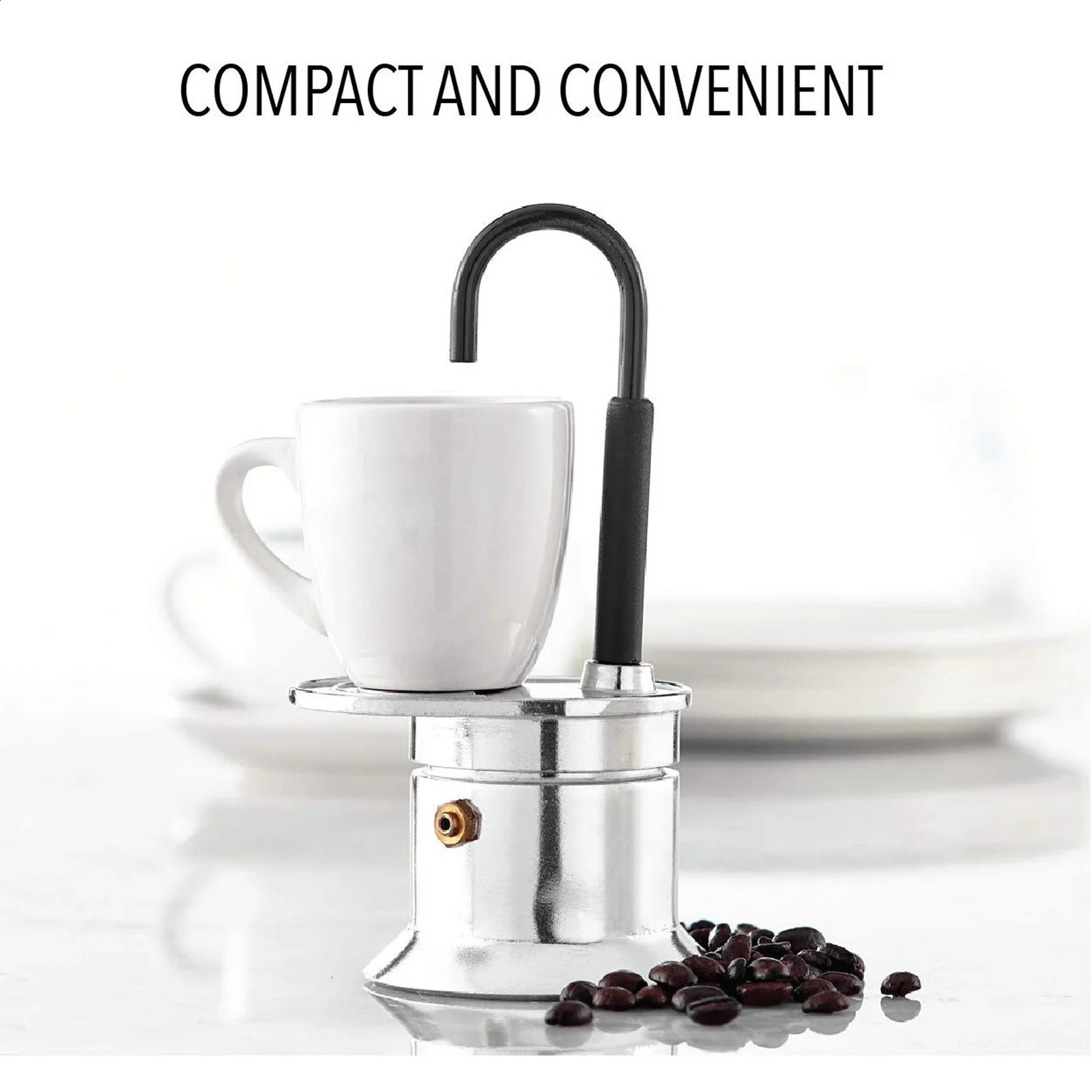 Spout Stovetop Moka Pot Aluminum Alloy 1 Cup 50ML Italian Coffee Maker Rust Lightweight Practical for Travel 250224