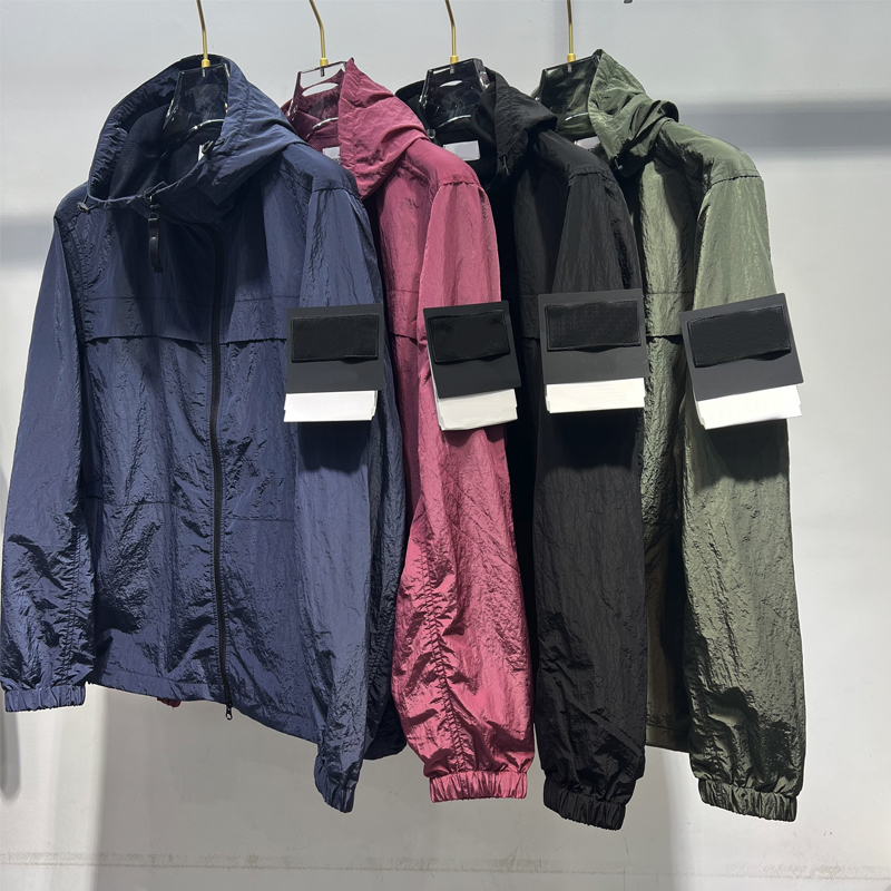 Men's Jackets Spring And Summer Metal Nylon Series Jacket Men Thin Lapel Coat