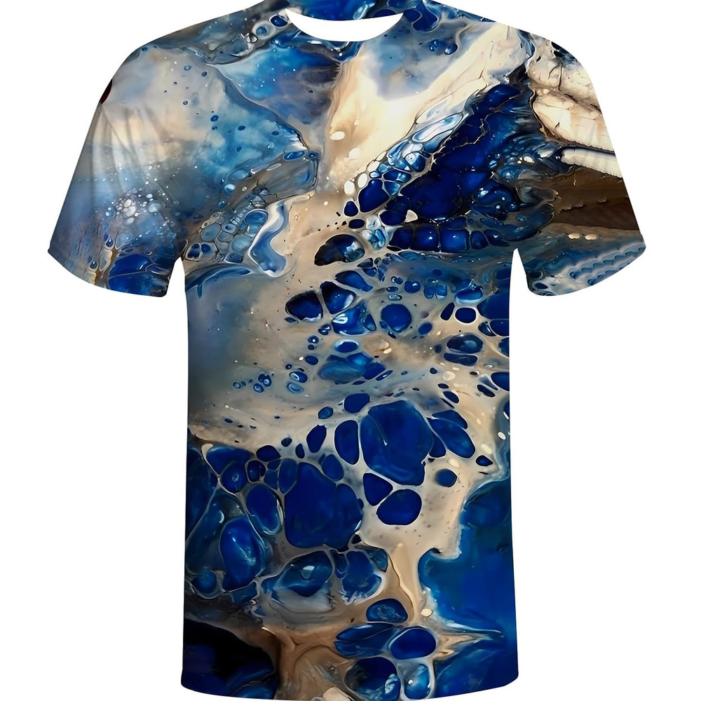 Mens T shirt T-Shirts for Men Boys 3D Printed T-Shirts Short Sleeve Graphic Tees Shirt tee Casual tops summer clothes blue