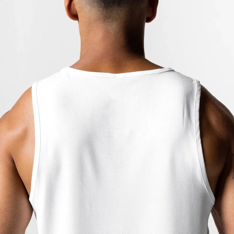 Mens summer quick drying mesh breathable casual vest mens gym fitness clothing sleeveless sportswear vest underwear 250225
