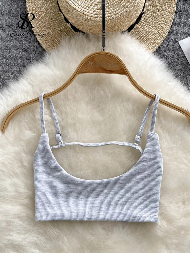 SINGREINY Summer Backless Sexy Camisole Women Strap Slim Beach Top 2023 Sleeveless Streetwear Korean Sensual Tank 250224
