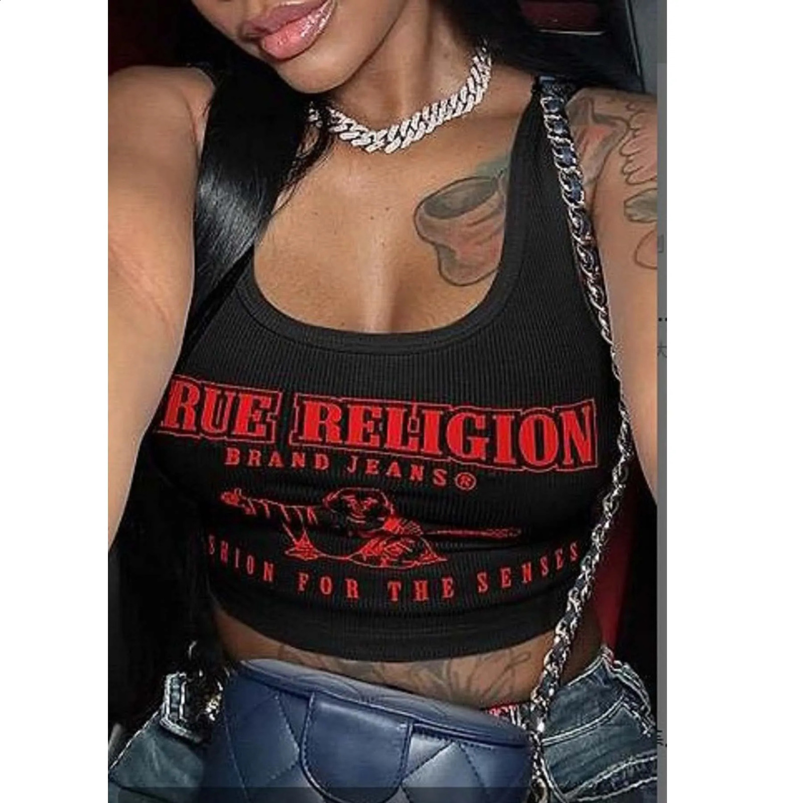 Sexy Graphic T Shirts Fashion Top Printed Sweatshirts Streetswear 2024 Summer Clothes Women Y2K Cropped Tank Tops Tees 250226