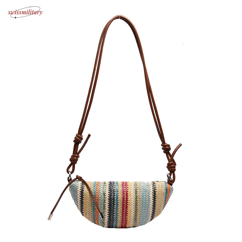 Handmade for women trendy summer crossbody popular beach vacation shoulder grass woven bag #swissmilitary