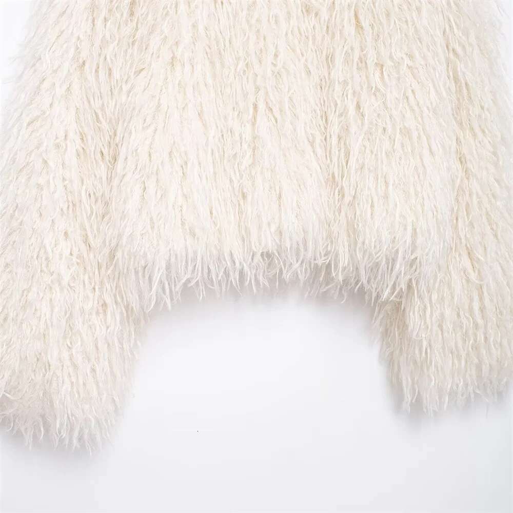 2024 RARF Winter New Product Women's Fashion Casual Plush Long Sleeve Round Neck Short Loose Coat