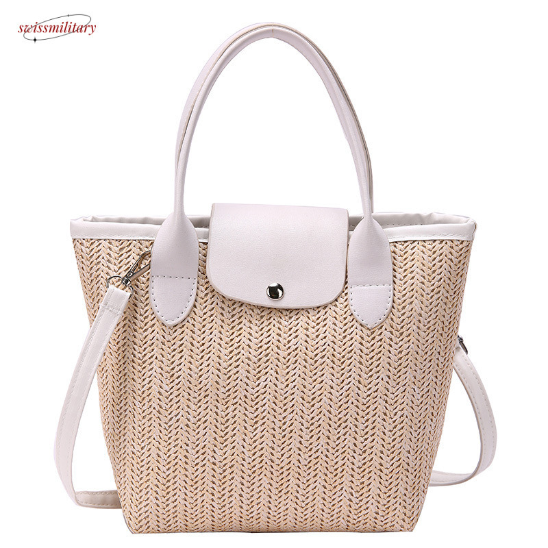 Spring/Summer Women's Straw Crossbody Handheld Tote Seaside Tourism Beach Large Capacity Bag #swissmilitary