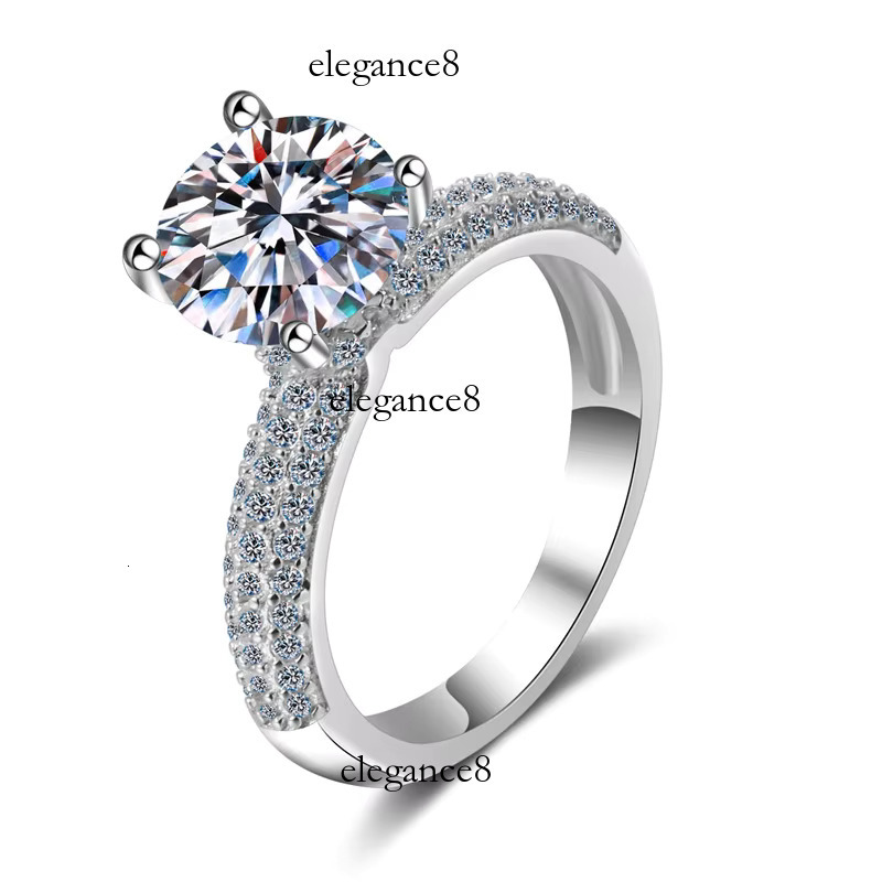 Silica ring women, 2ct quad wedding ring, sier and gold plated, 950 platinum plated for women