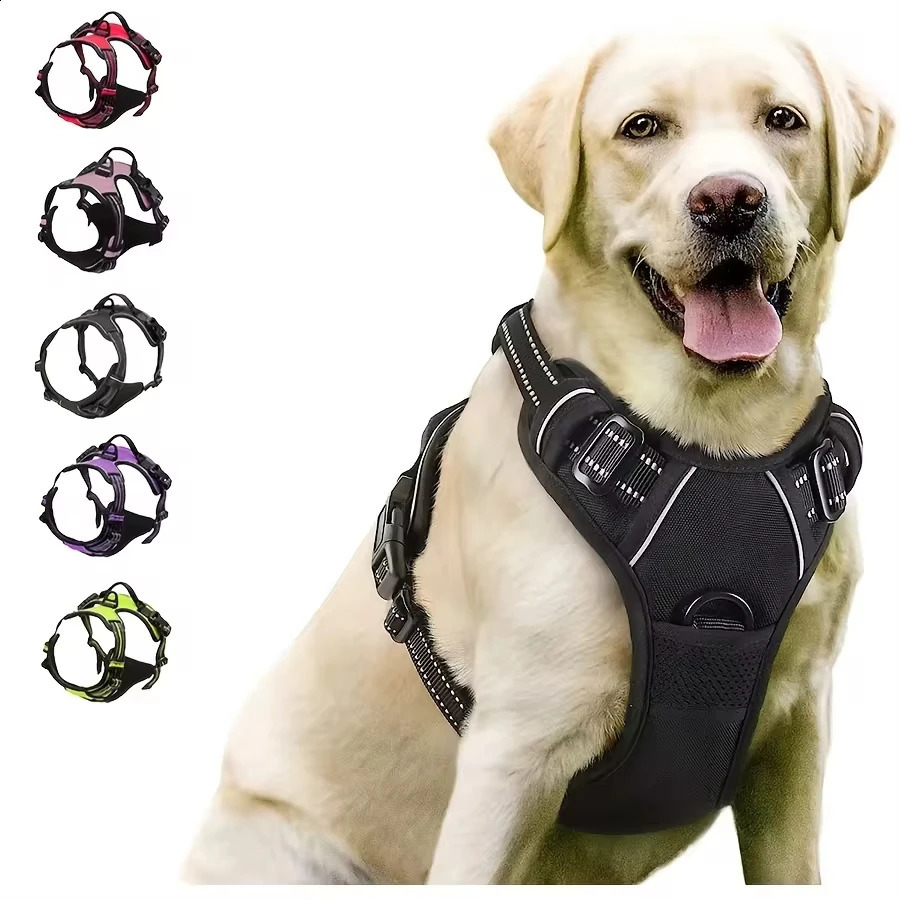 Dog Harness No Pull Reflective Dog Harness Vest with Easy Control Handle For Small Large Dogs Outdoor walking Training Supplies 250224