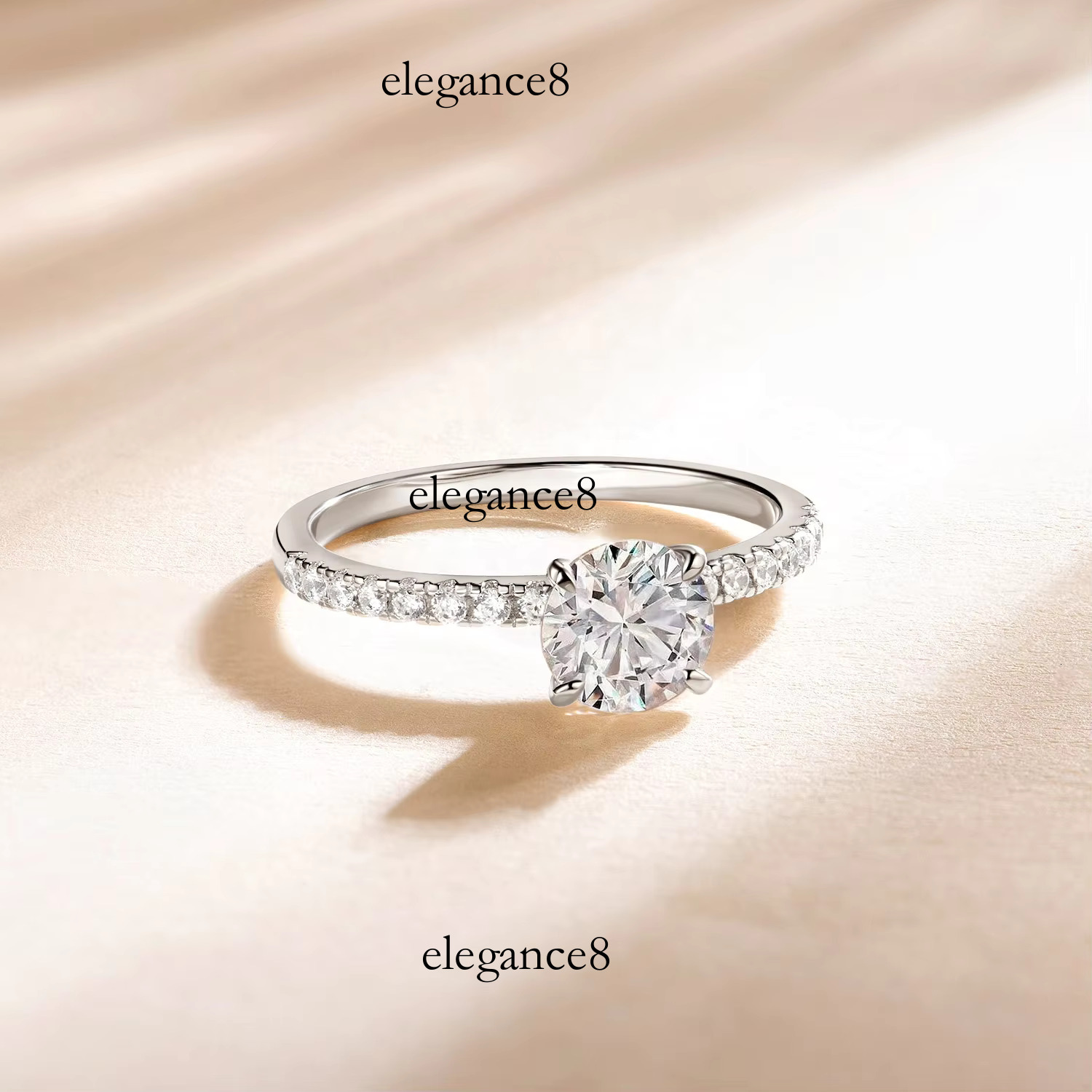 OAHLAN Boutique Jewelry Women's Pure Sier Engagement and Wedding 1.2carat Sandstone Ring with Certificate