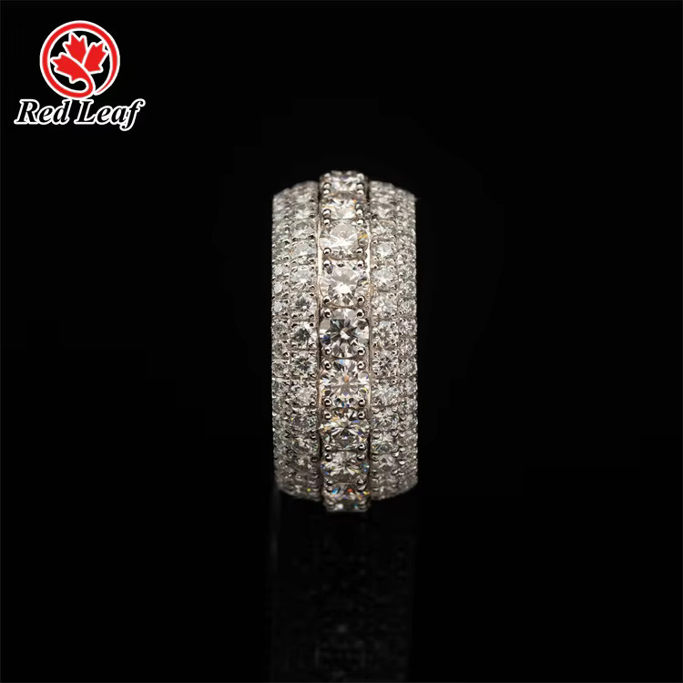 Redleaf Sier Moissanite Ring With Round Shape White Color D VVS1 1mm Moissanites for Customized Jewelry Making