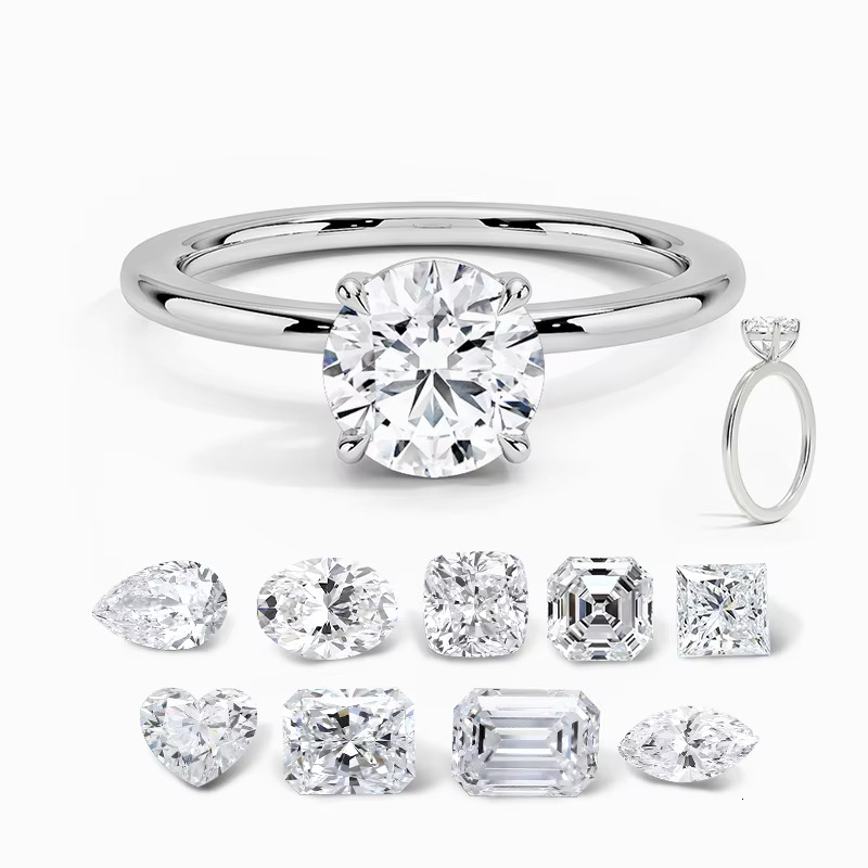 IGI 1CT DEF VS VVS2 Different Main Gemstone Designs Fine 14k White Gold Lab Grown Diamonds Jewelry Rings