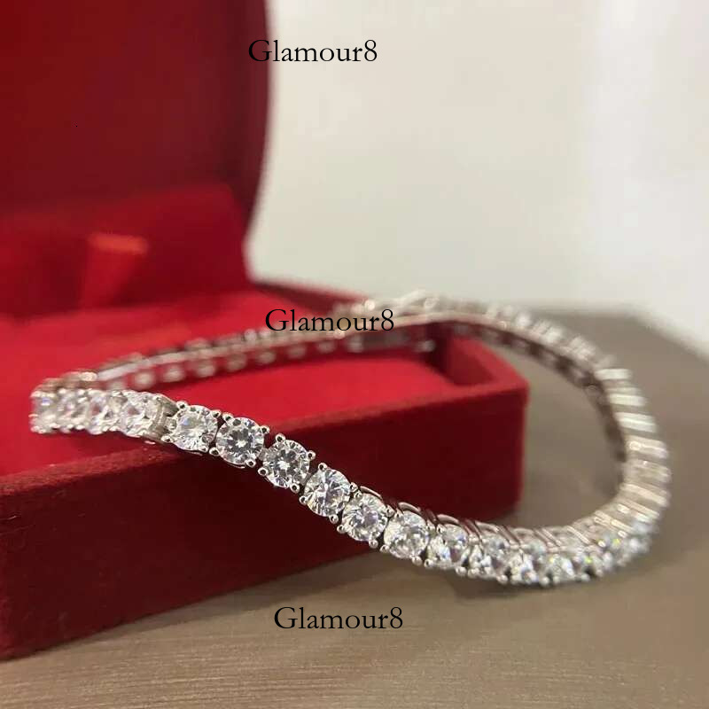 Moissanite Tennis Bracelet with Certificate Sterg Sier Plated Gold Bracelets 3/4/5/6.5mm Dia Bangle for Women Men