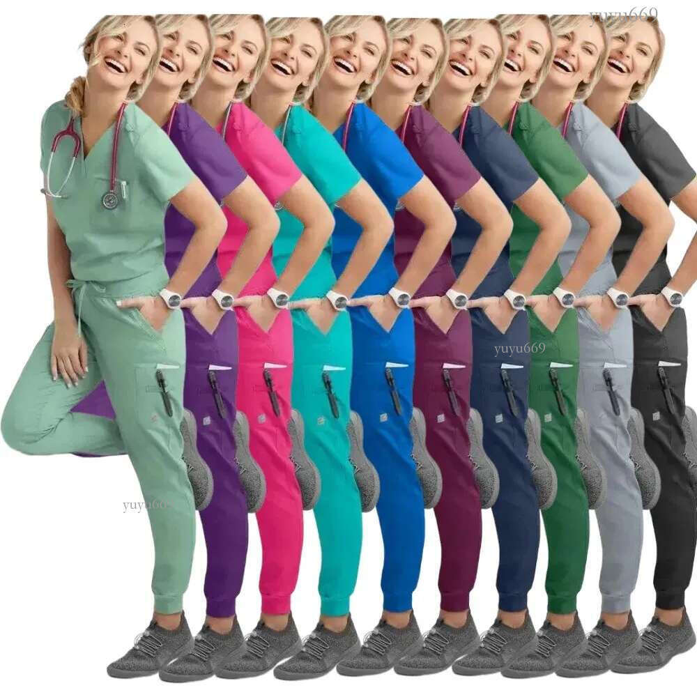 Woman Scrubs Uniforms Multicolour SPA Beauty Uniform Dentist Veterinary Working Clothes Unisex Pharmacy Clinic Scrub Set 2