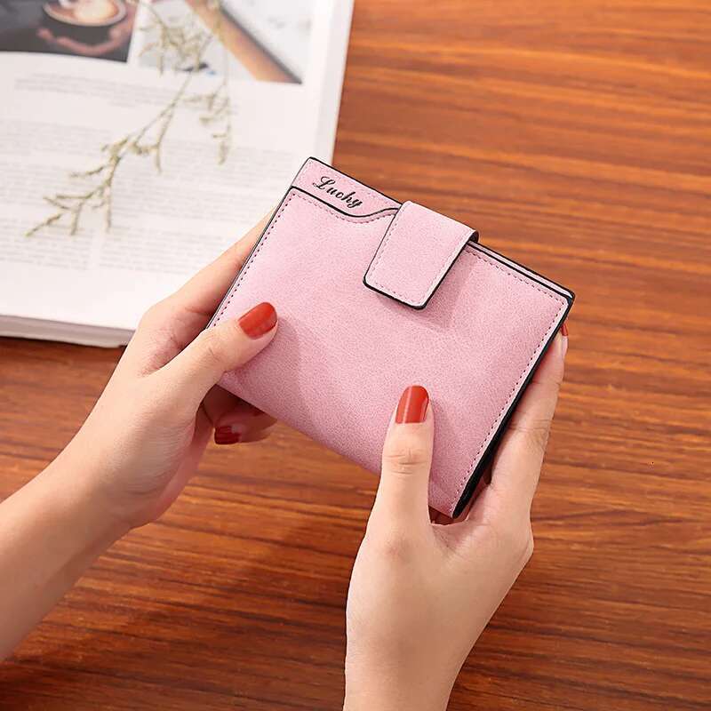 New Women's PU Leather Short Wallet Women's Multi Slot Portable Women's Coin Wallet