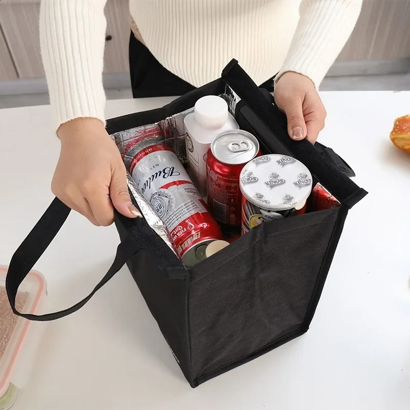 Lunch bag Oxford cloth student portable lunch box large capacity thick insulation bag aluminum foil bento bag 250228