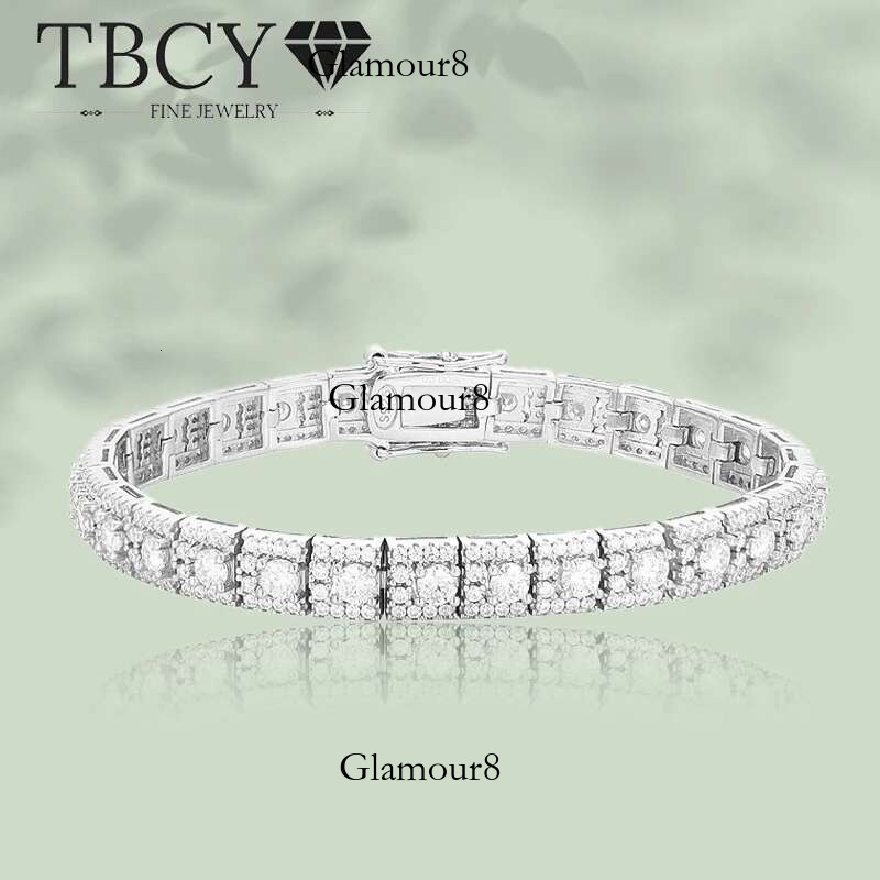 TBCYD 3mm Full Moissanite Sier For Women Men Tennis Bracelet Plated GRA Certificate Engagement Jewelry