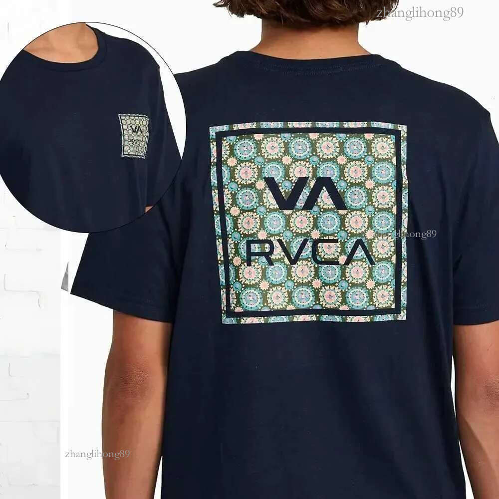 RVCA Men's Mens T-Shirts Graphic Short Sleeve Crew Collar T-Shirt Cotton Retro Strt Fashion Mens Shirt Sleeve Design Top Strtwear H