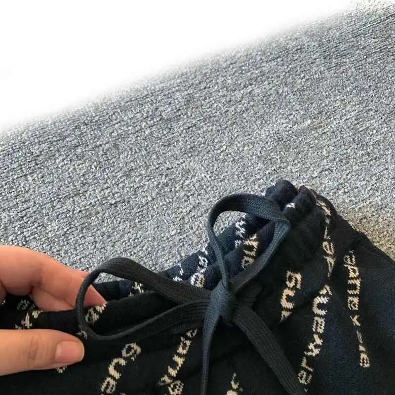 2025 New Autumn/Winter Wool Thick Wide Leg Designer Women's Fashion Letter Printed Straight Tube Fashion Office Women's Full Match High Wais