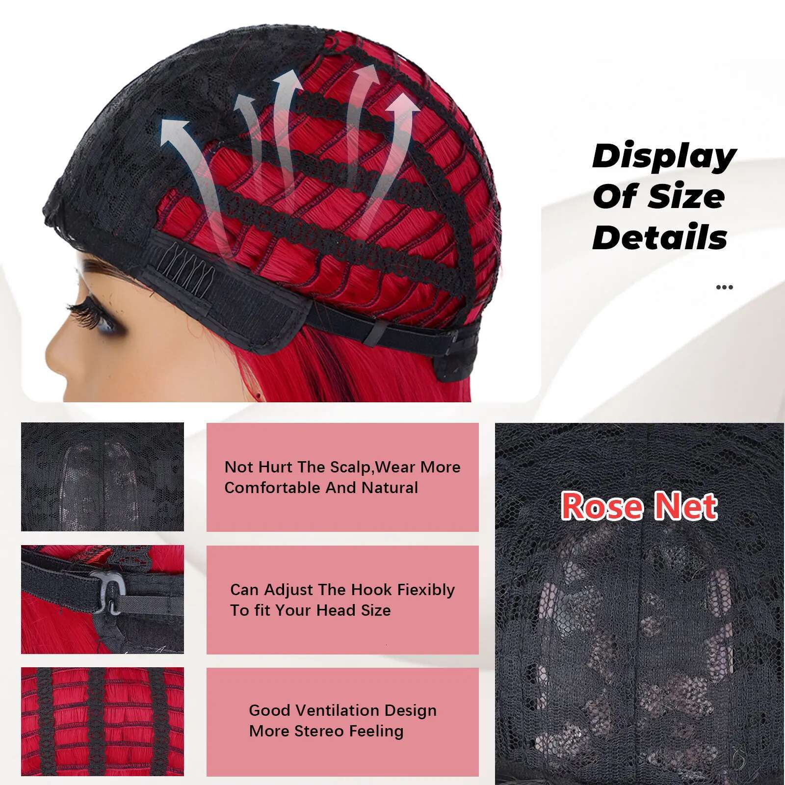 Synthetic Short Straight With Bangs Women Peekaboo Wigs Two Color Bob Wig For Daily Party Use