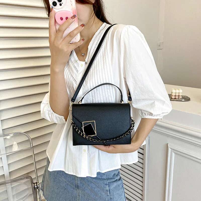 New Fashion Square Shoulder Bag With Chain Handle Handbag And Wallet Designer Solid Color Pu Crossbody Bag