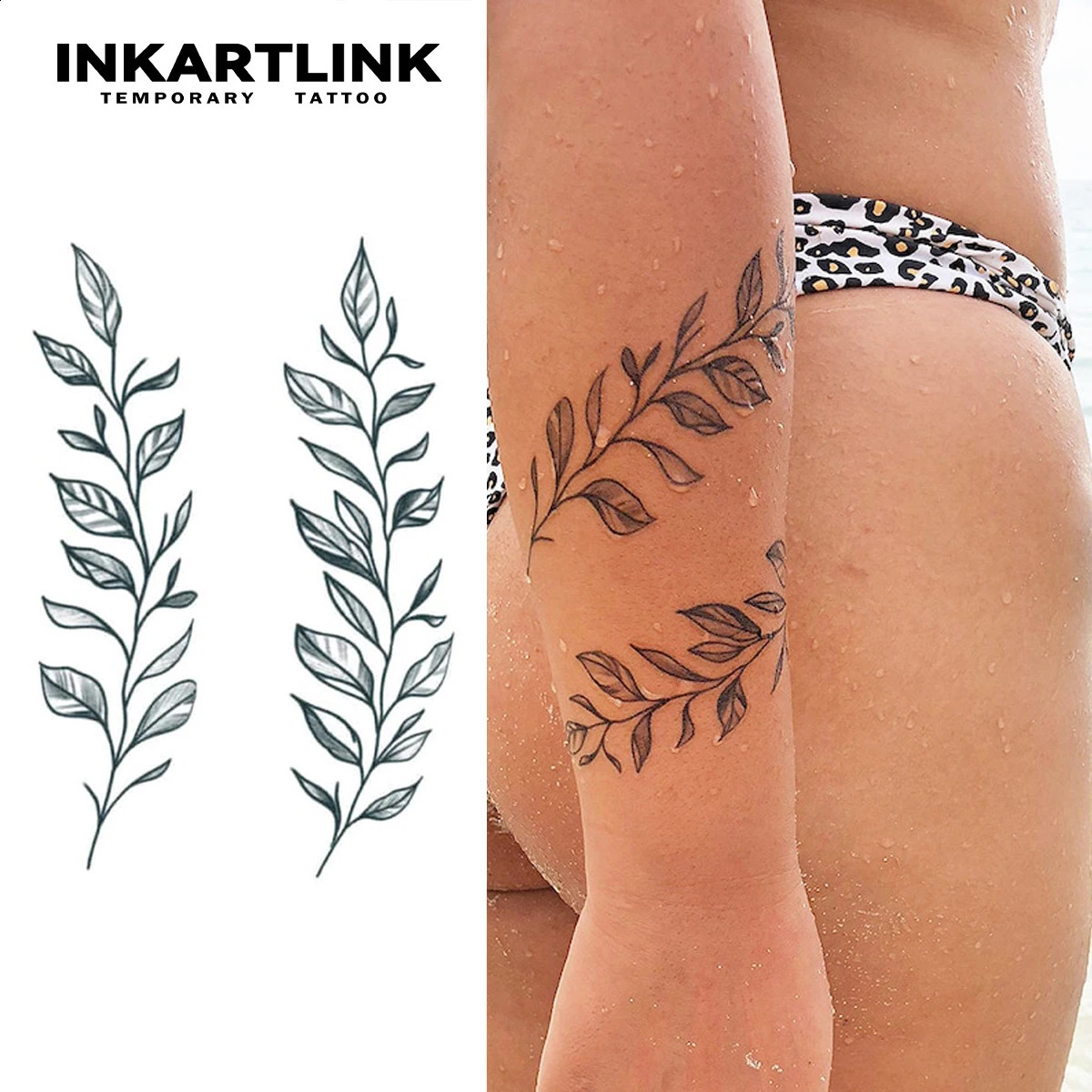 Vine Leaves Temporary TattooLasts To 15 Days Technology Magic Waterproof Semi Permanent Sticker 250219