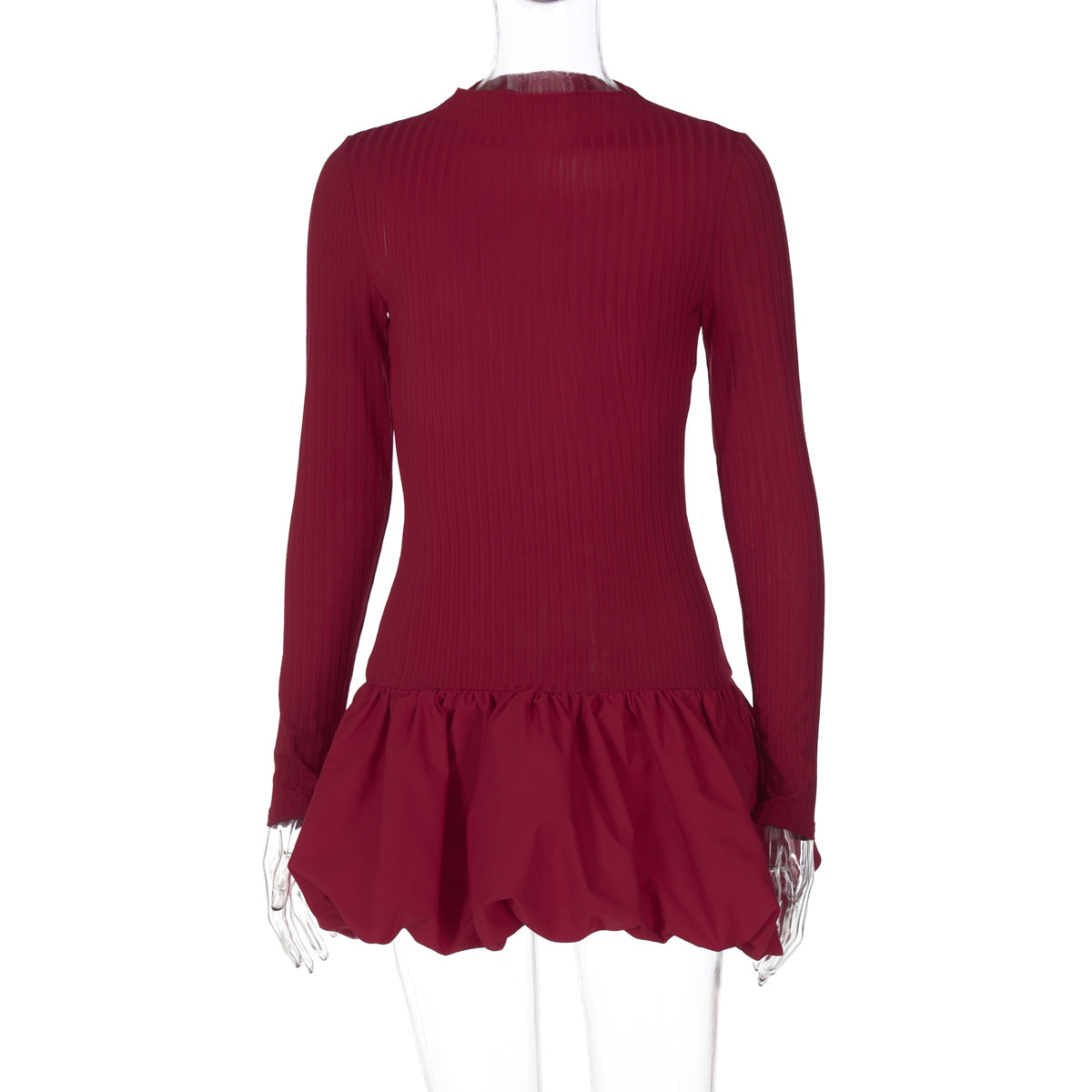 Hot Selling Women's Clothing New4 Autumn And Winter New Product Fashionable Spicy Girl Slim Fit Versatile Bag Hip Ruffle Edge Dress
