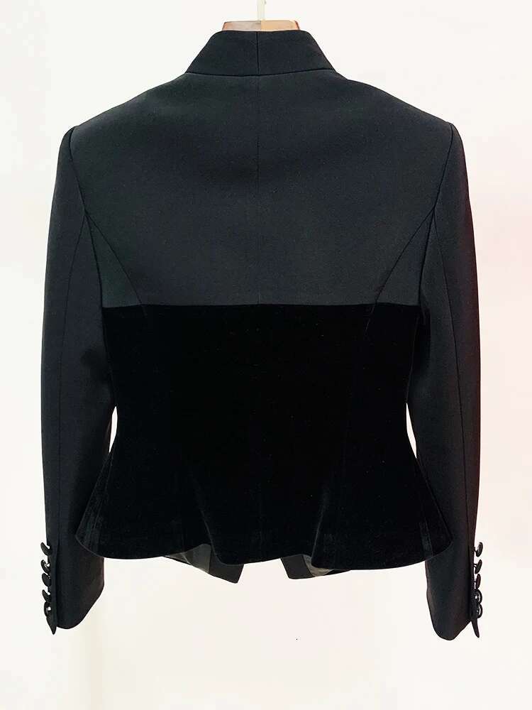 HIGH STREET Newest 2024 Designer Jacket Women's Slim Fitting Patchwork Veet Blazer