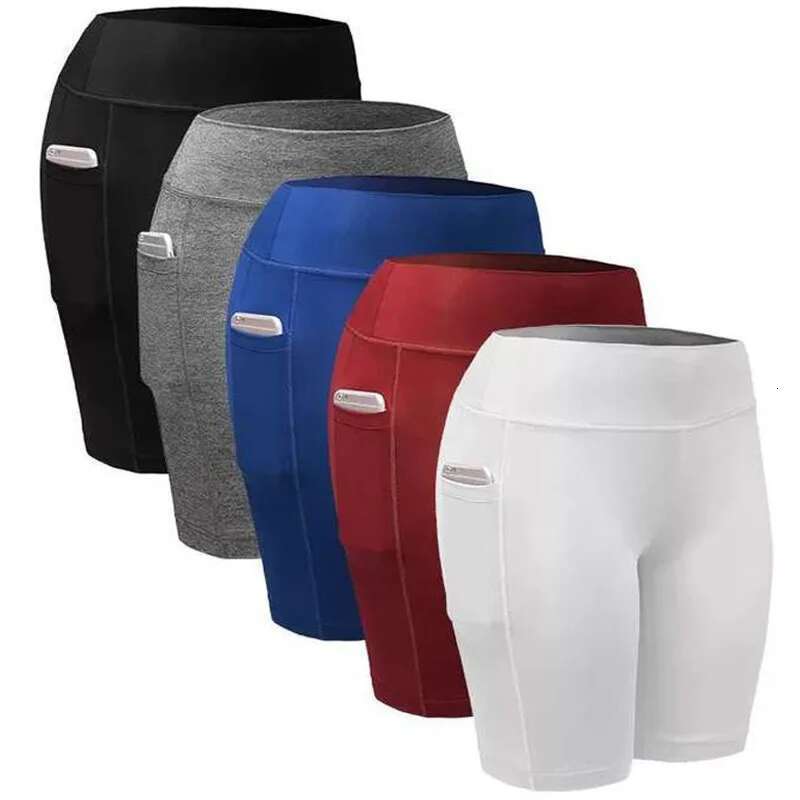 Yoga For Women Summer Fiess Biker Workout Running Sports Shorts Quick Drying Sportwear With Pocket Breathable