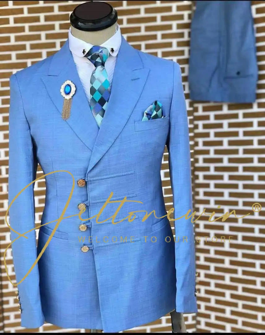 Mens set Traje De Hombre elegant Peaked lapel formal jacket slim fit 2-piece set jacket pants high-end mens wedding dress 250224