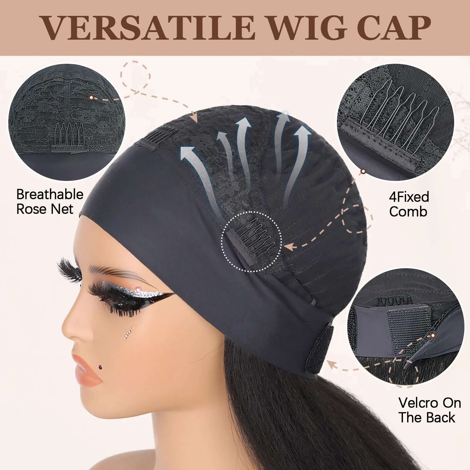 Synthetic Yaki Hair Kinky Straight Headband Wigs For Women Long Hine Made None Lace Front Wig
