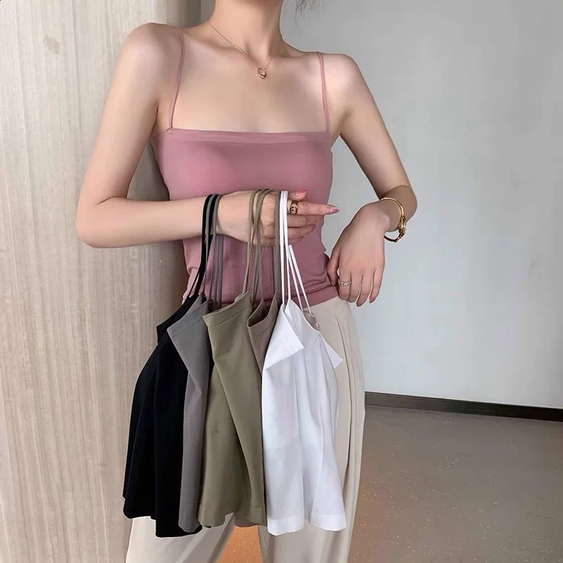 Top Female Sexy Bras Spaghetti Strap Crop Tops Fashion Camisole Wirefree Brassiere Seamless Underwear Top Tank Top 250224