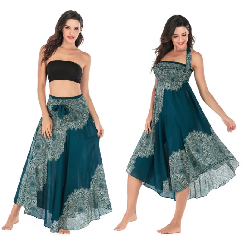 Casual Folk-Custom Printed Skirts Women Fashion Bohemian Long Skirt Streetwear Beachwear Woman Clothing Faldas Mujer Jupe Femme 250224