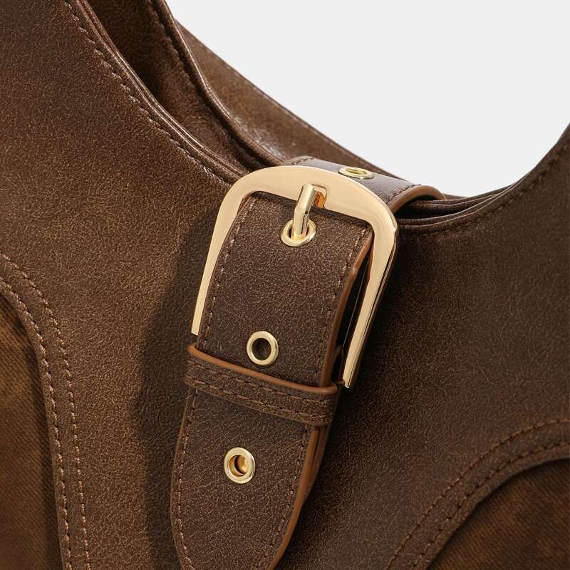 England Style Half Moon Bags For Womens Designer Handbags Purses New In PU Vintage Splicing Design Underarm Shoulder