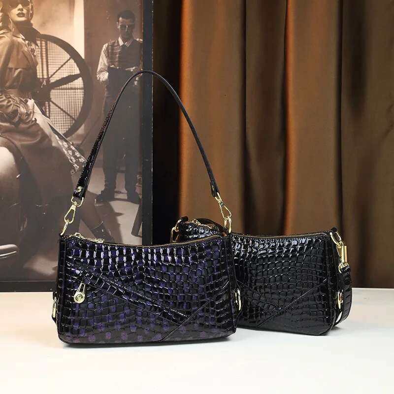 Genuine Leather Women's Handbags Small Underarm Bag Color Changing Portable Fashion Design Shoulder Bags New