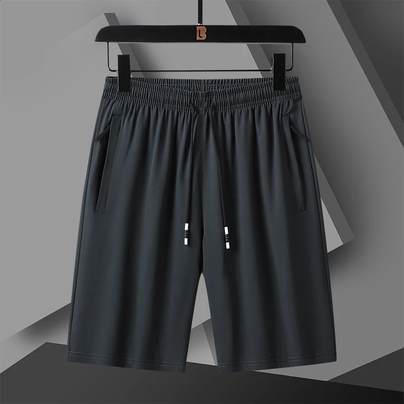 Summer Ice Silk Quick Drying Fat Mens s Loose Shorts with Plus Size Thin Sports Pants Basketball Feel Casual 250225