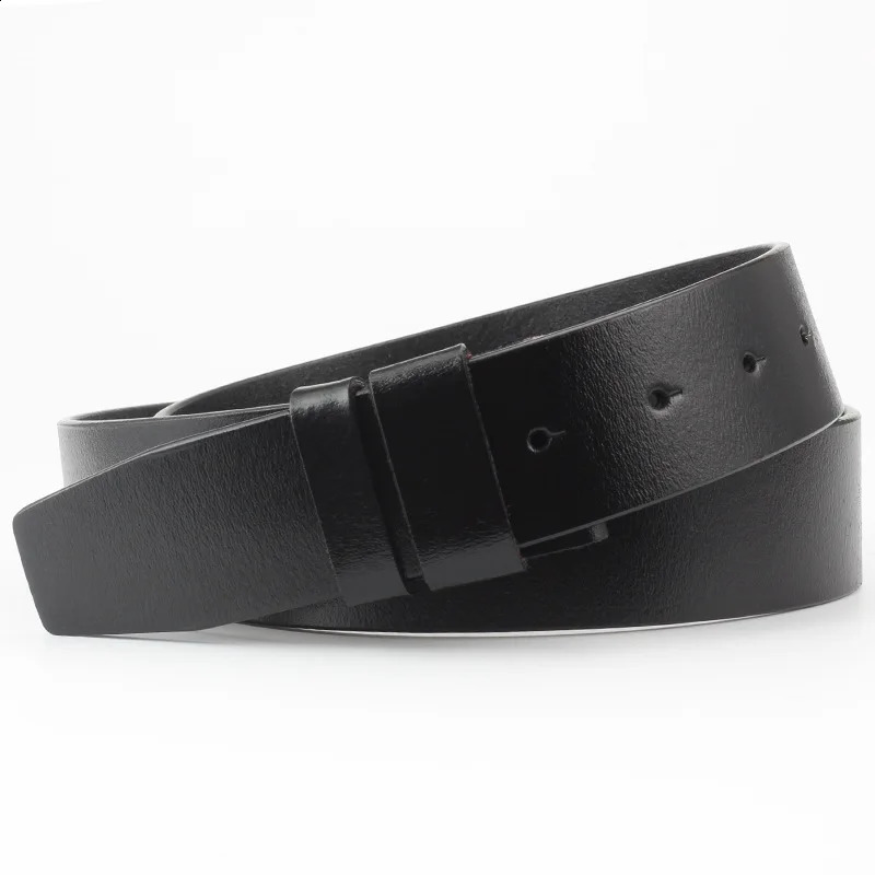MYMC Mens Genuine Cowhide Leather Belt without Buckle DIY Belt Accessories High Quality Wild Belts Gift 250227