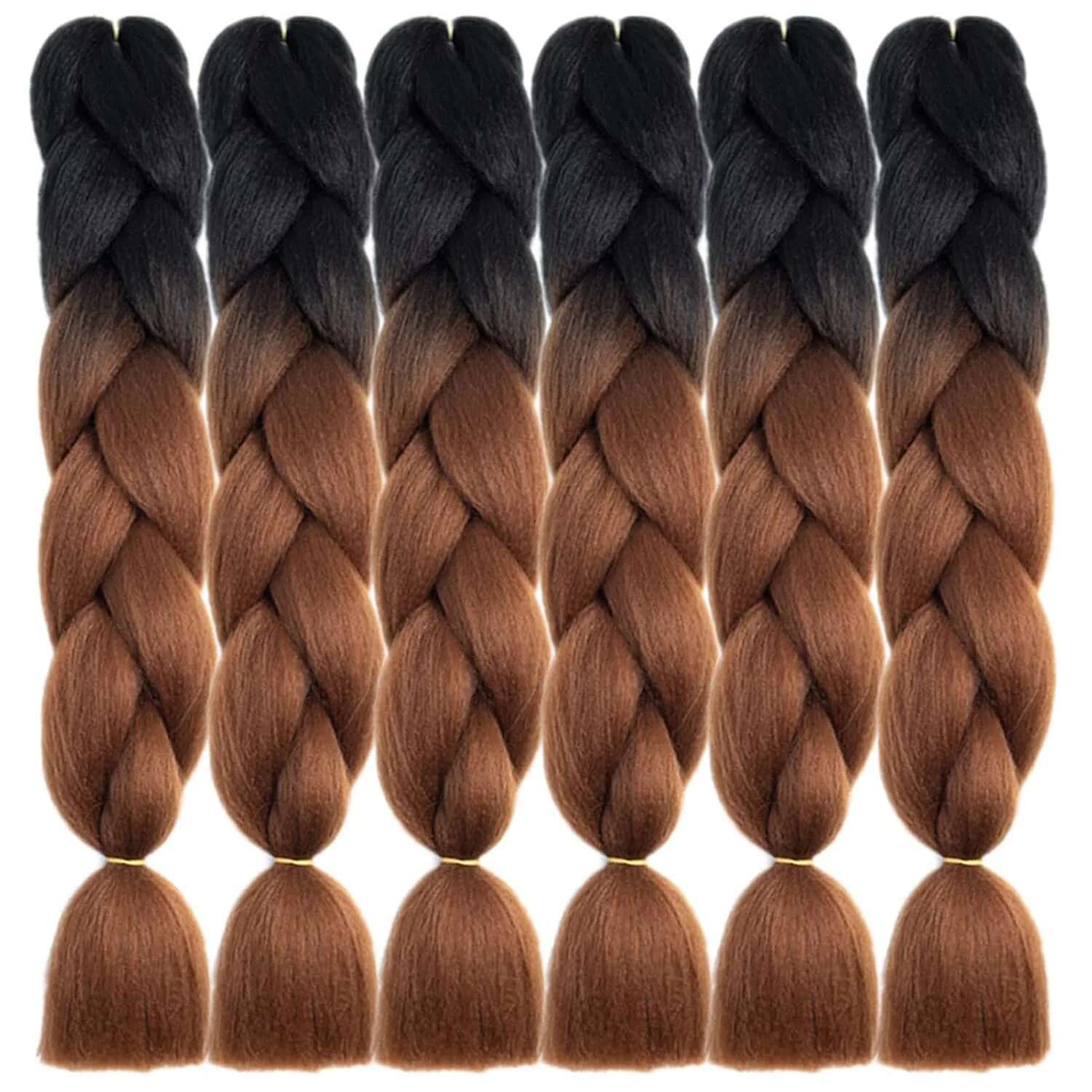 1Pcs Ombre Synthetic 24 Inch High Temperature Fiber Extensions For Box Braids Braiding Hair
