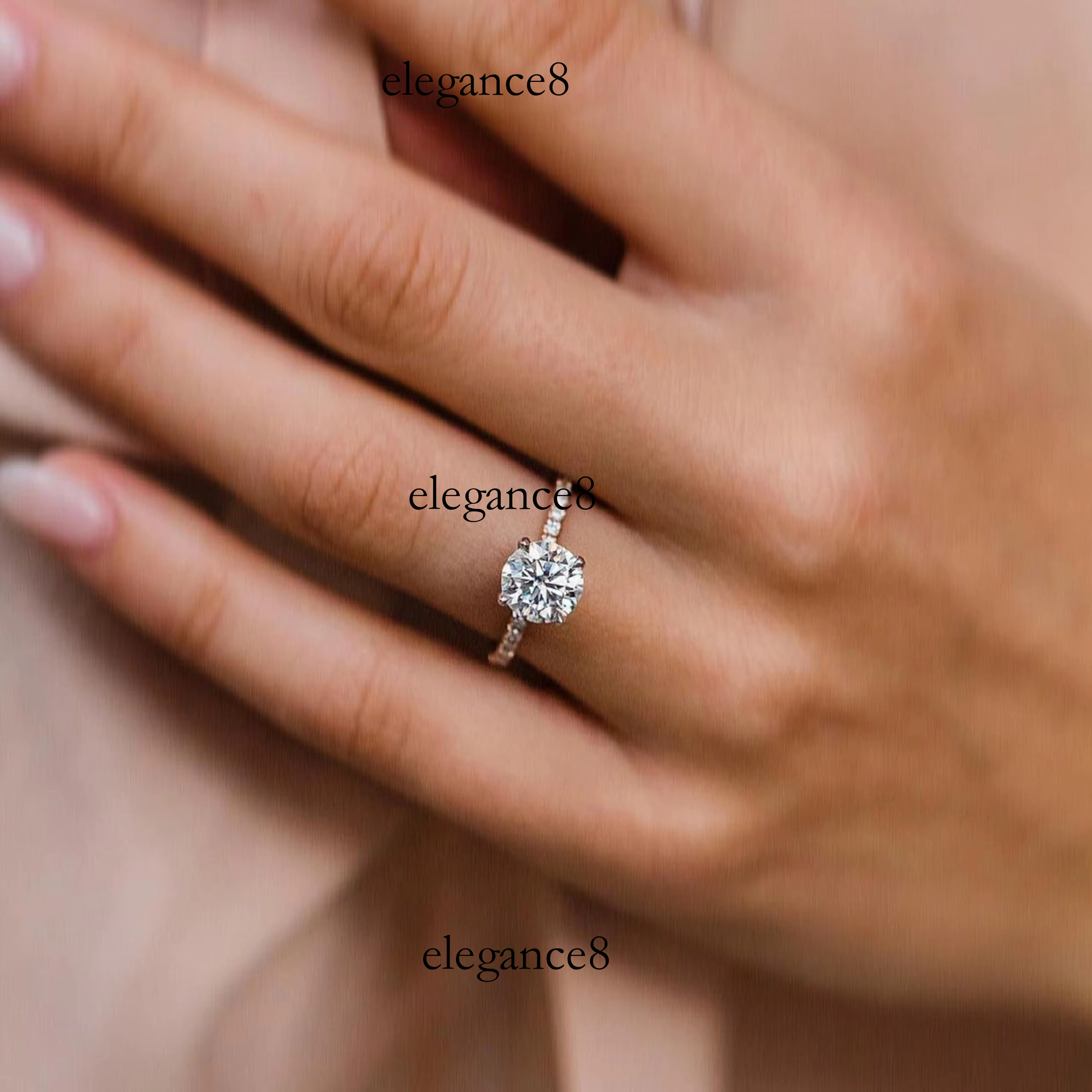 1CT Promise Wedding D Color VVS Ring, S Pure Sier Silica Engagement Ring for and Girlfriend