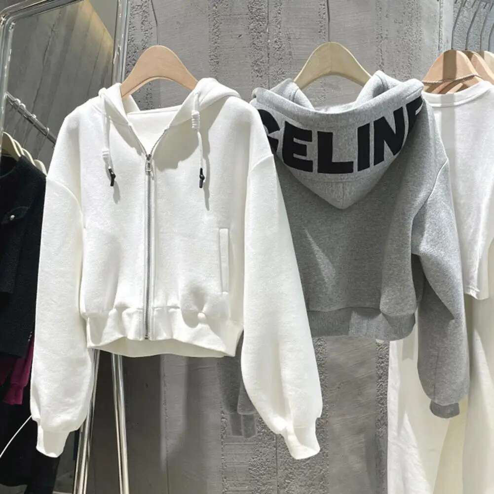 2025 new long sleeved jacket fashion designer women's winter hooded jacket long sleeved drawstring pocket casual hip-hop style soft and warm