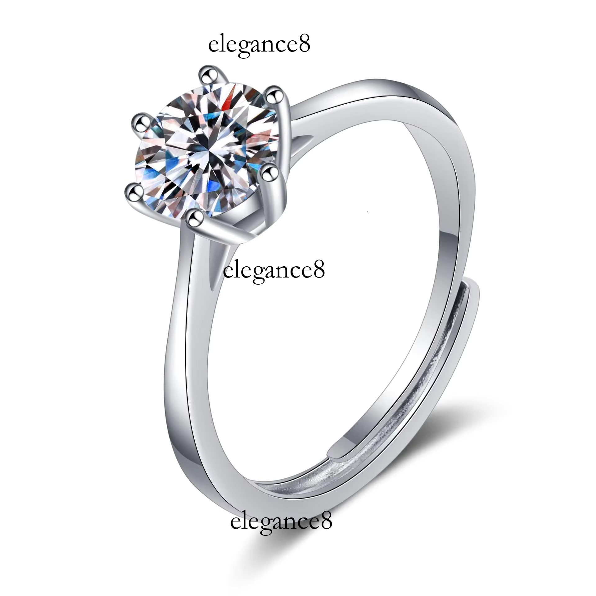 Moissanite Ring Women's Pure Sier Plated PT950 Gold Ins Style Fashion Design High end Light Jewelry