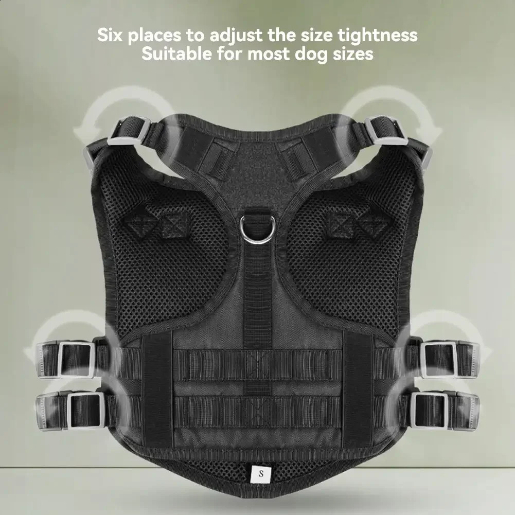 10-45kg Pet Dog Harness Tactical Vest Outdoor Training Walking Pet Leash for Medium Large Dogs Golden Retriever Accessories 250224