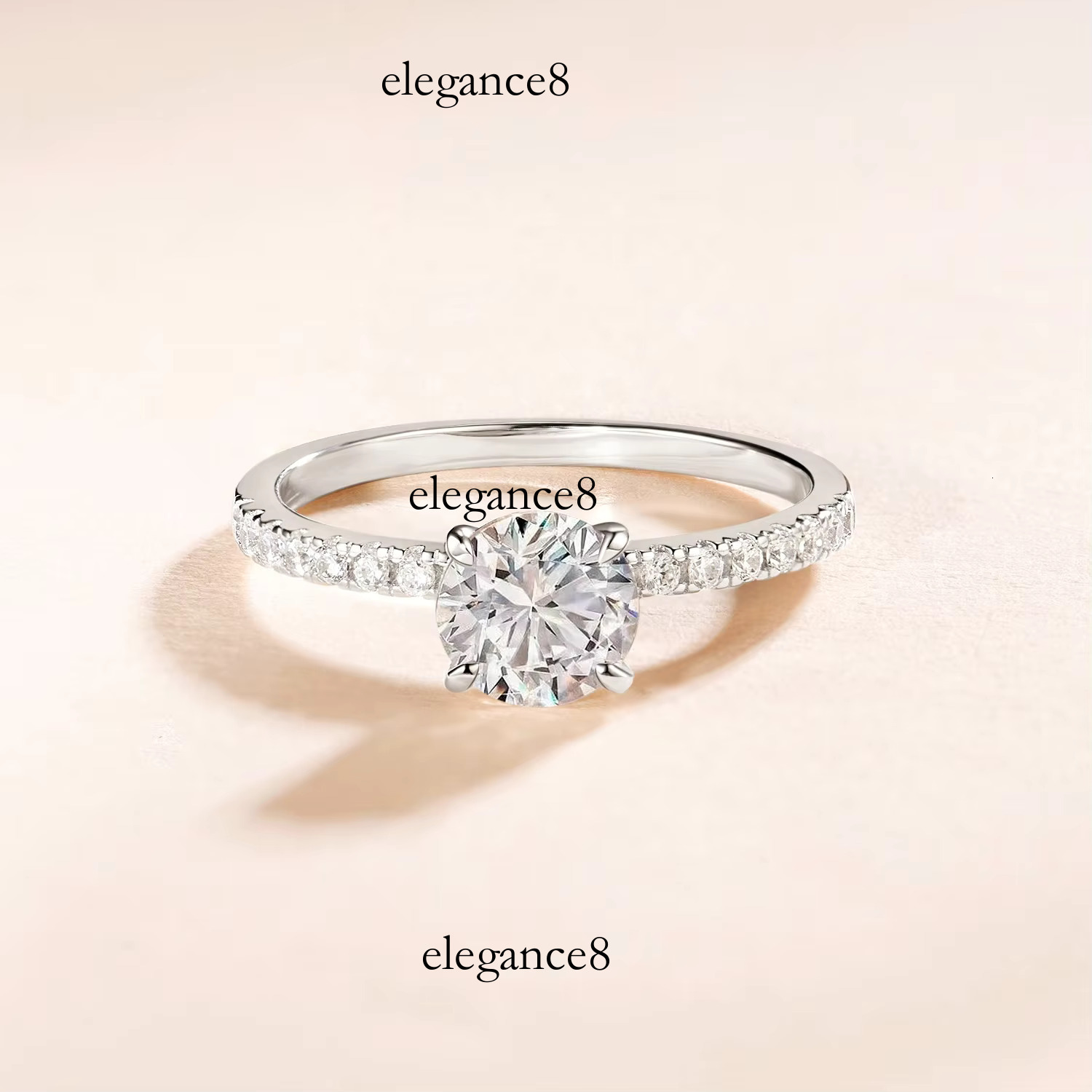 OAHLAN Boutique Jewelry Women's Pure Sier Engagement and Wedding 1.2carat Sandstone Ring with Certificate