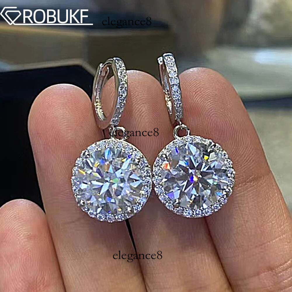 0.5-5CT Moissanite Drop Earrings For Women D Color VVS Lab S Sier Dangle Earring With Certificate Pass Dia Test