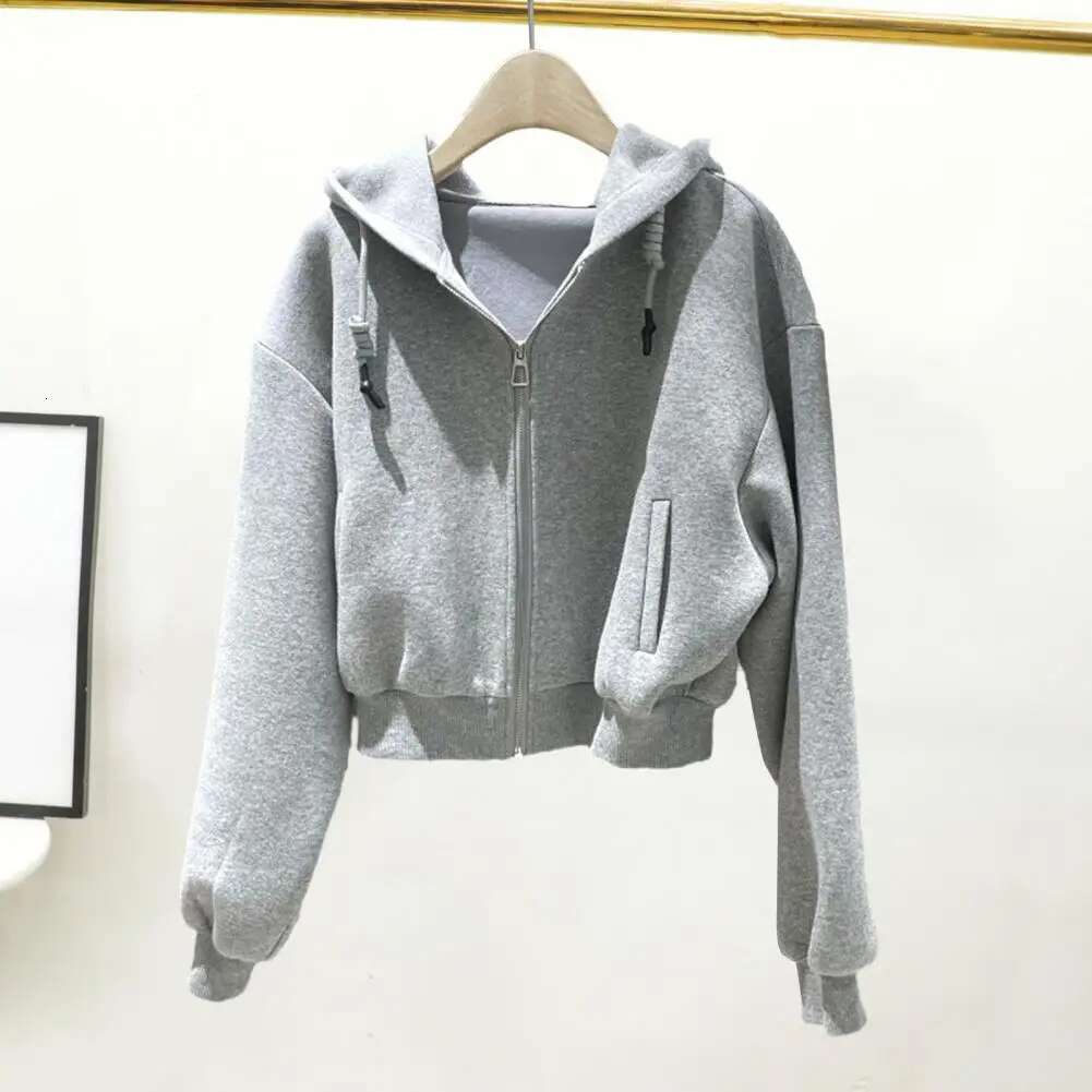 2025 new long sleeved jacket fashion designer women's winter hooded jacket long sleeved drawstring pocket casual hip-hop style soft and warm