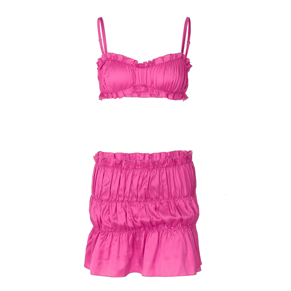 Hot Selling Women's Clothing New4 Summer New Product Fashionable And Sexy Strapless Small Suspender Pleated Skirt Set