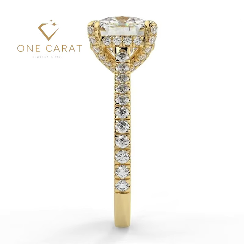 Classic 1.5ct cushion cut stone engagement ring, D color 10k 14k gold, used for weddings and parties