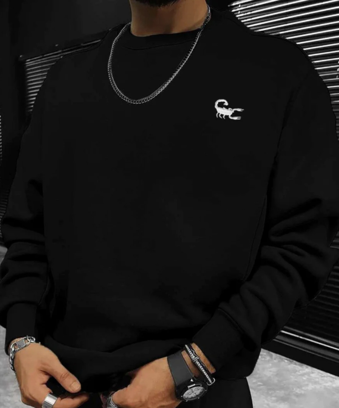 MM03013 European and American digital printing men's hooded sweatshirt round neck sweatshirt