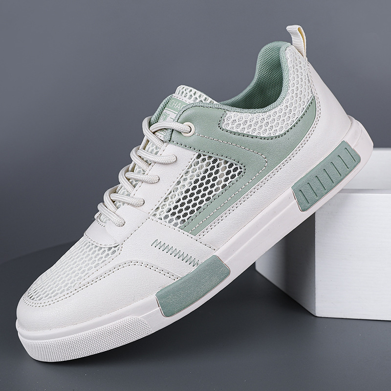 Mesh Summer Hollow Mesh Breathable Thin Board Men's Casual Versatile Height Increasing Anti Slip Sports Trendy Shoes
