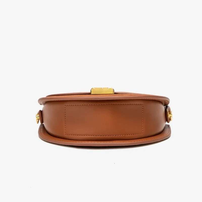 Design Genuine Leather Splice Scrub Faux Suede Round Handle Handbag Women's Half Moon Shoulder Crossbody Bag